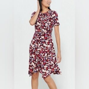 Tommy Hilfiger Brookshire Floral Midi Dress Size 14 Cottage Core Vacation Boho